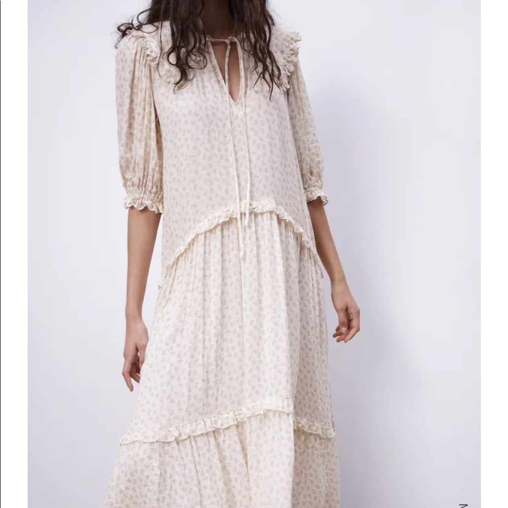 Floral print gauze maxi dress_4